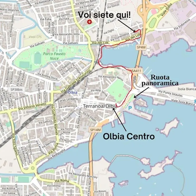 Olbia Vicino Al Centro Lägenhet